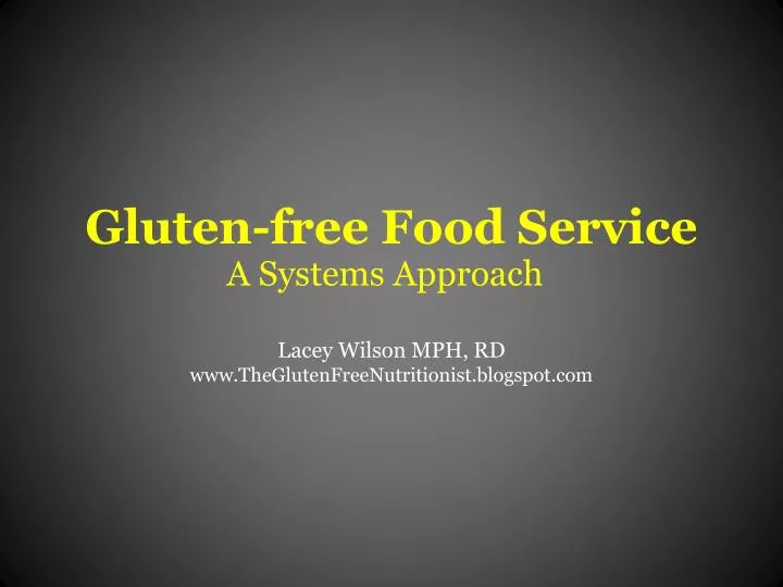 gluten free food service