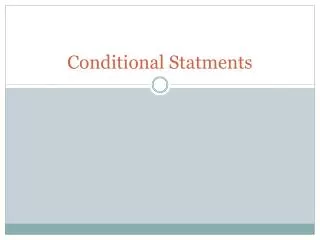 conditional statments