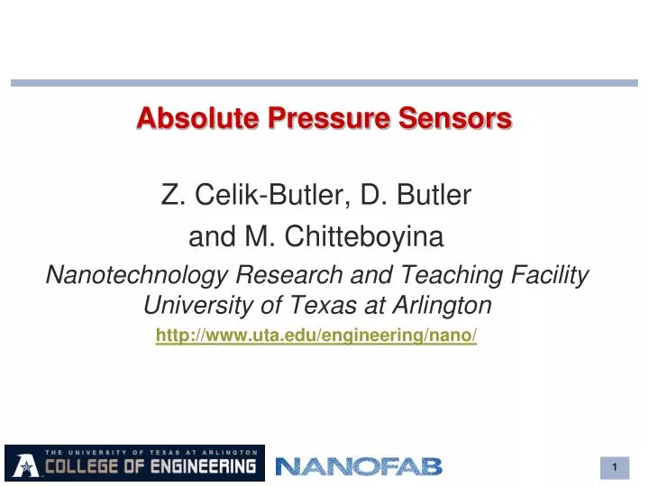 absolute pressure sensors