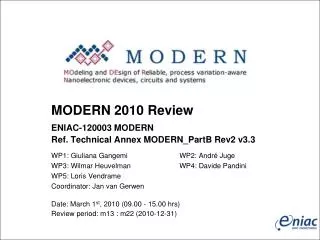 MODERN 2010 Review ENIAC-120003 MODERN Ref. Technical Annex MODERN_PartB Rev2 v3.3