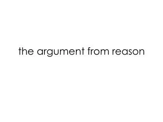 the argument from reason
