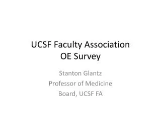UCSF Faculty Association OE Survey