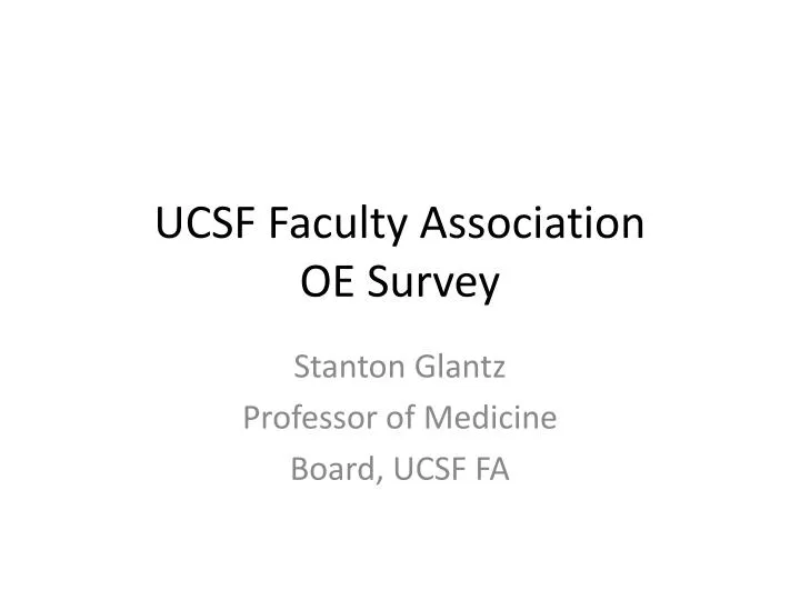 ucsf faculty association oe survey