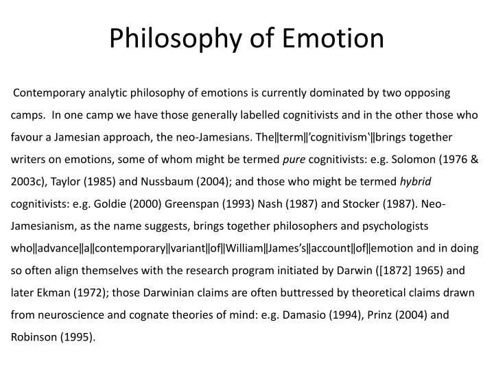 philosophy of emotion