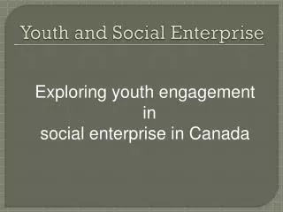 Youth and Social Enterprise