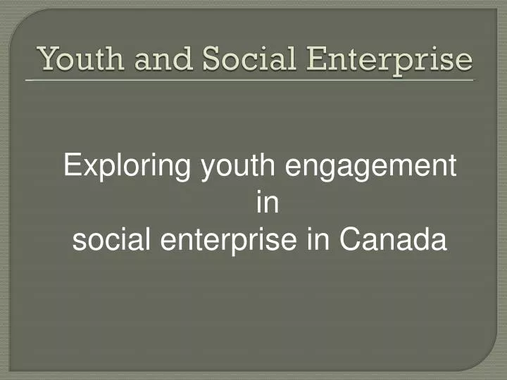 youth and social enterprise