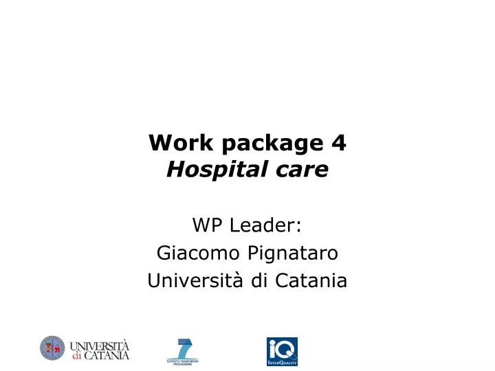 work package 4 hospital care
