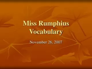 Miss Rumphius Vocabulary