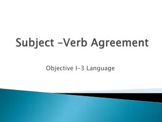 subject verb agreement