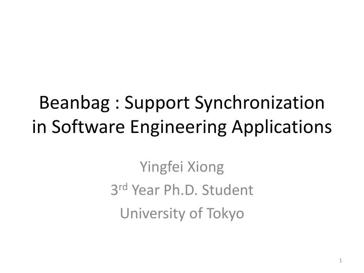 beanbag support synchronization in software engineering applications