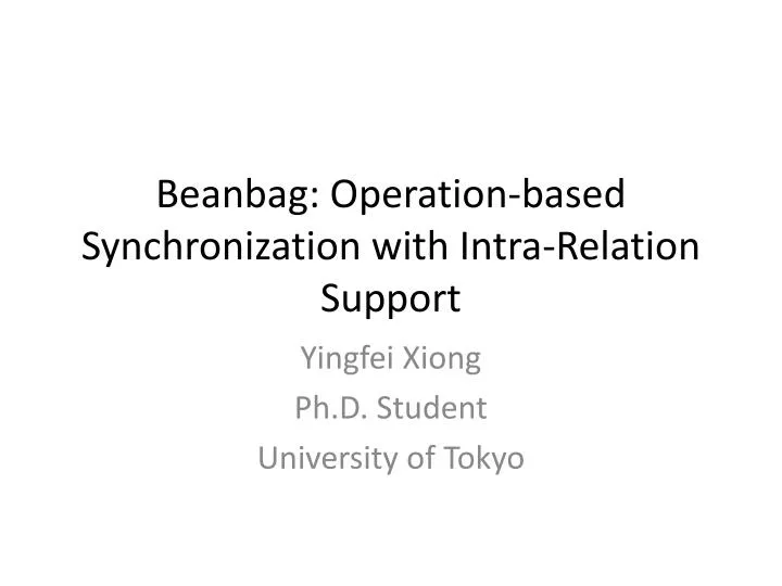 beanbag operation based synchronization with intra relation support