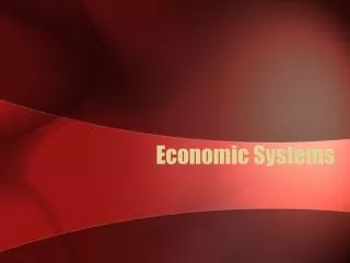 economic systems