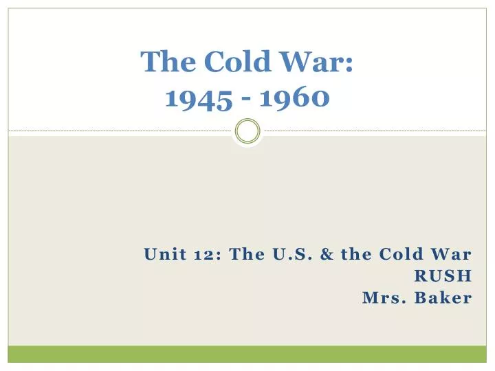 the cold war 1945 1960