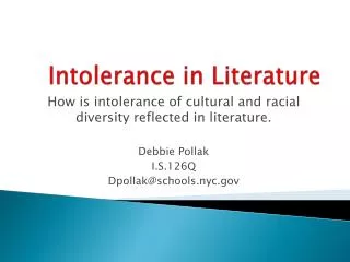 Intolerance in Literature