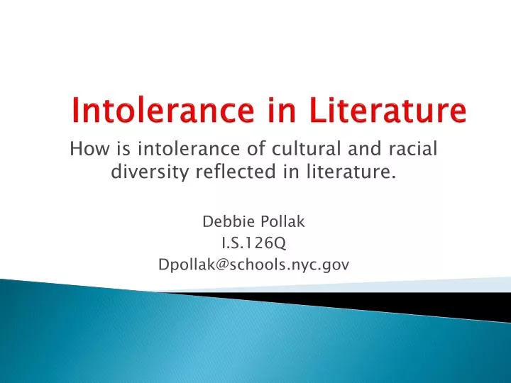 intolerance in literature
