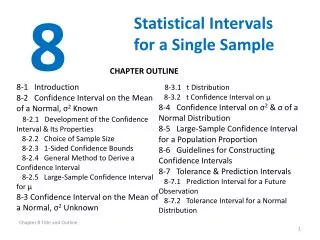 Statistical Intervals for a Single Sample