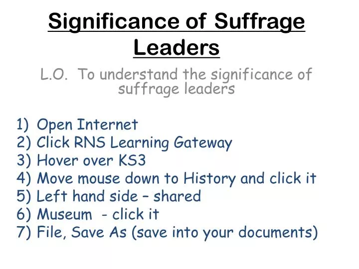 significance of suffrage leaders