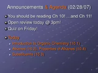 Announcements &amp; Agenda (02/28/07)