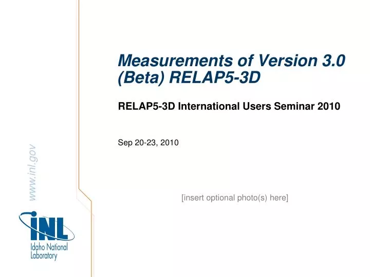 measurements of version 3 0 beta relap5 3d