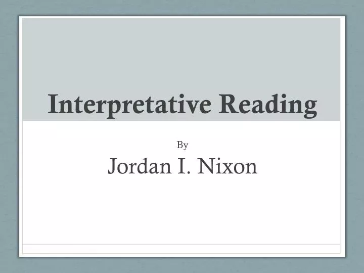 interpretative reading