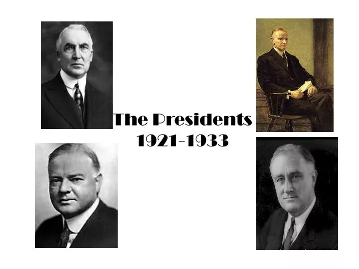 the presidents 1921 1933