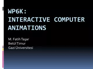 WP6k : Interactive Computer Animations