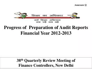 Progress of Preparation of Audit Reports Financial Year 2012-2013