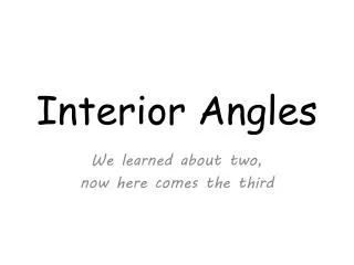 Interior Angles