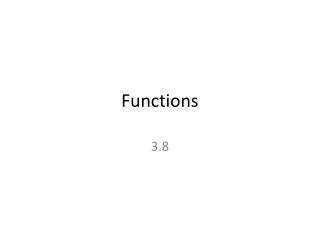 Functions