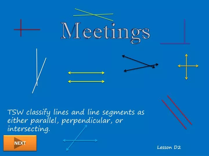tsw classify lines and line segments as either parallel perpendicular or intersecting