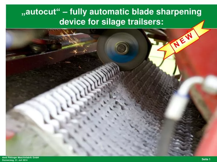autocut fully automatic blade sharpening device for silage trailsers