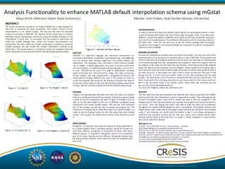 Analysis Functionality to enhance MATLAB default interpolation schema using mGstat