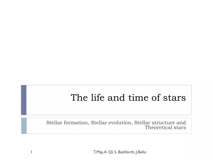 the life and time of stars