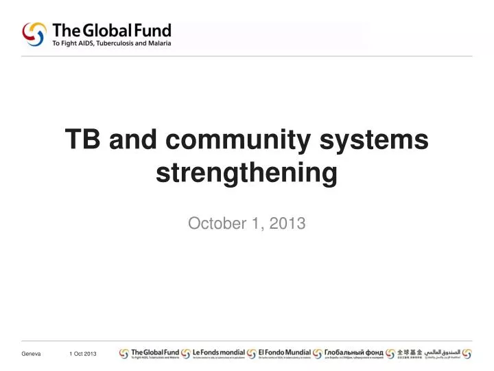 tb and community systems strengthening