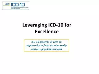 Leveraging ICD-10 for Excellence