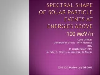 Spectral shape of solar particle events at energies above