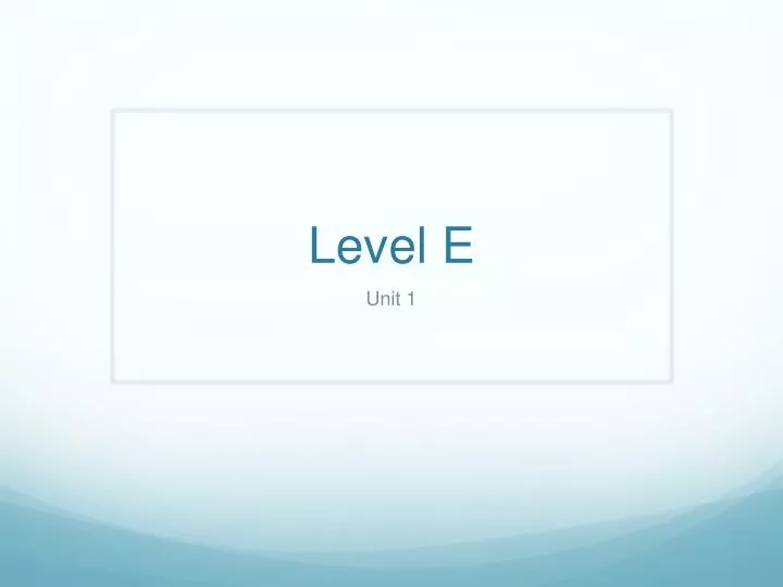 level e