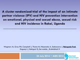 24 July 2014 ~ AIDS 2014