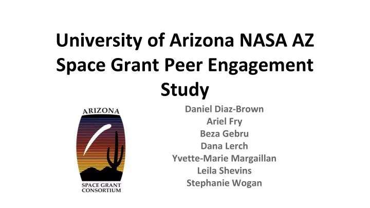 university of arizona nasa az space grant peer engagement study