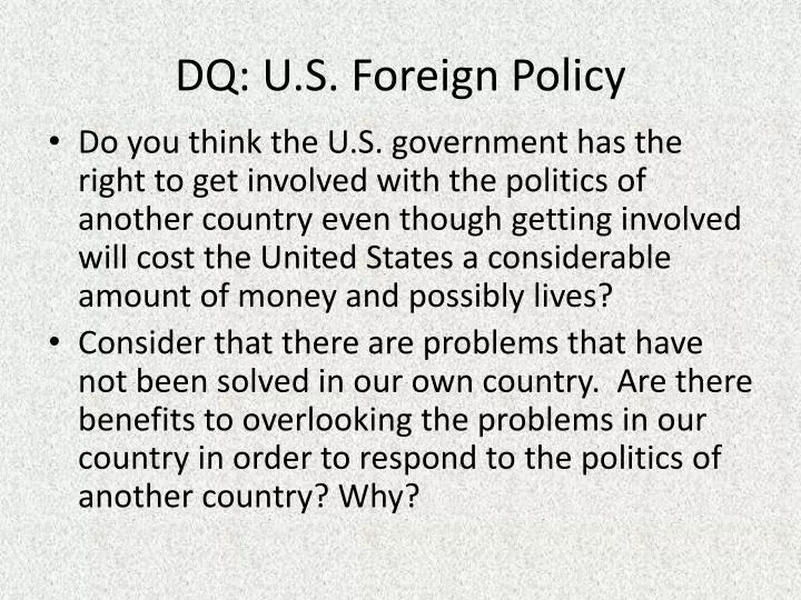 dq u s foreign policy