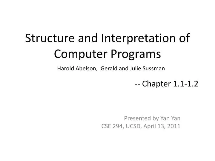 structure and interpretation of computer programs