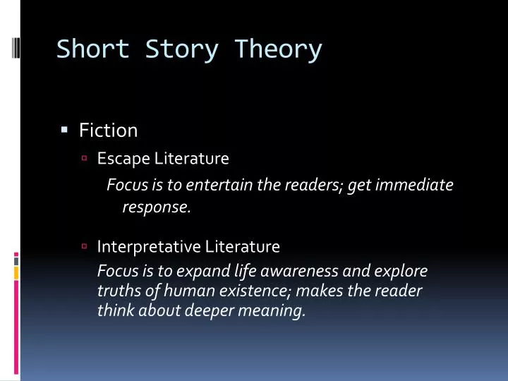 short story theory
