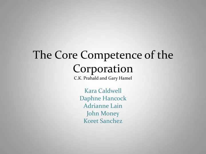 the core competence of the corporation c k prahald and gary hamel
