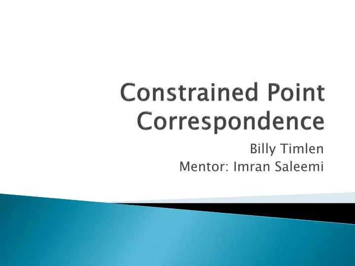 constrained point correspondence