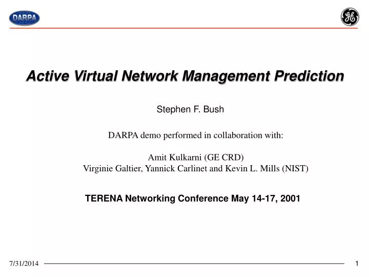 active virtual network management prediction