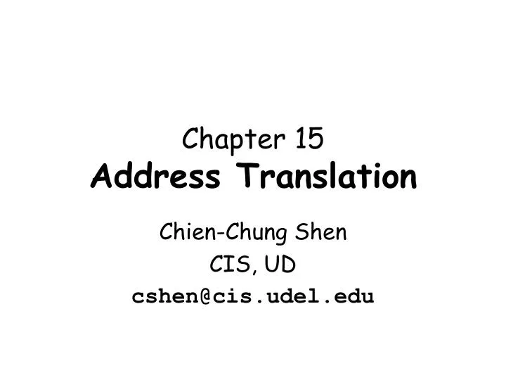 chapter 15 address translation