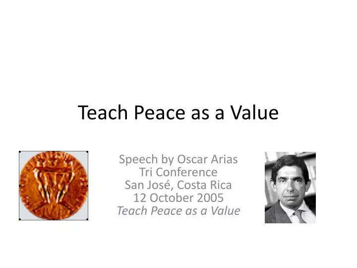 teach peace as a value