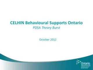 CELHIN Behavioural Supports Ontario PDSA Theory Burst