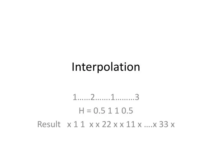 interpolation