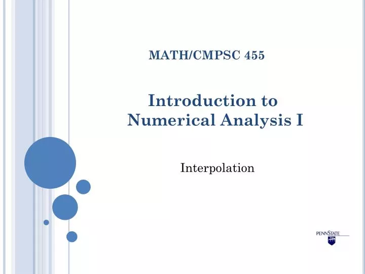 introduction to numerical analysis i